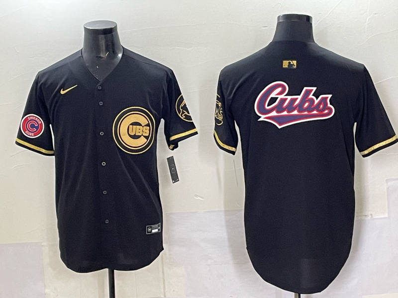 Men Chicago Cubs blank black Nike MLB 2025 Jersey 005->chicago cubs->MLB Jersey